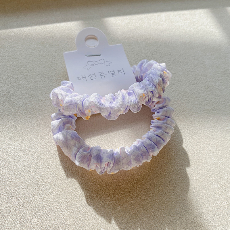 Two-piece rabbit large intestine hair tie set, fashionable and fresh cartoon hair tie combination, basic hair band for tying hair pic 8