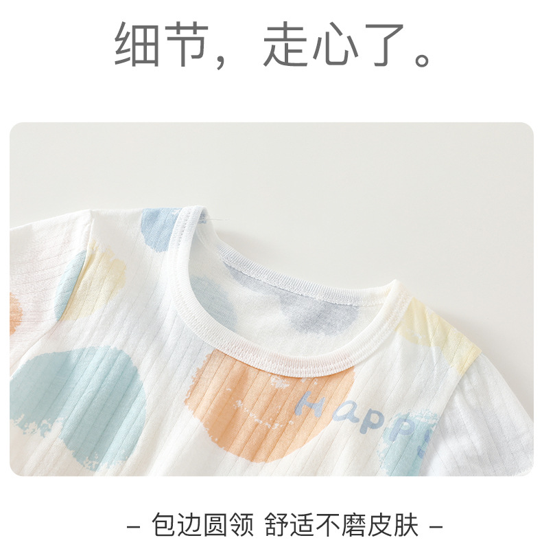 宝宝夏季纯棉短袖男女童薄款T恤婴幼儿透气短袖上衣儿童休闲夏装详情17
