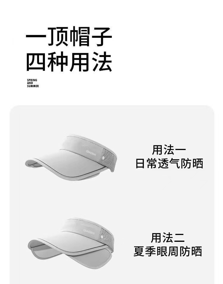 Summer sun hat, UV protection face mask, sun protection hat, wide-brimmed open-top outdoor cycling sun hat for women pic 3
