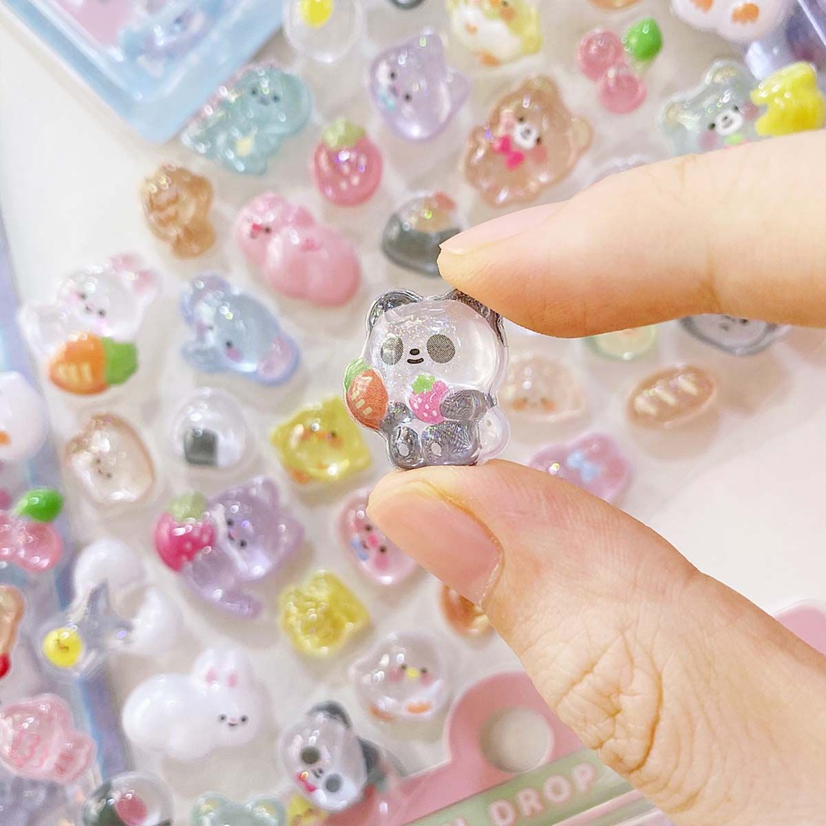 Wholesale of Japanese-style cartoon, beautiful 3d stereoscopic relief acrylic diamond and gemstone stickers for children and girls pic 7