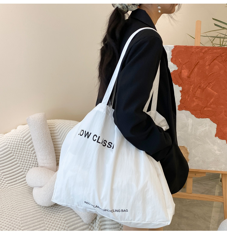 热巴同款帆布包LOWCLASSIC大容量通勤单肩包简约购物袋潮百搭详情20