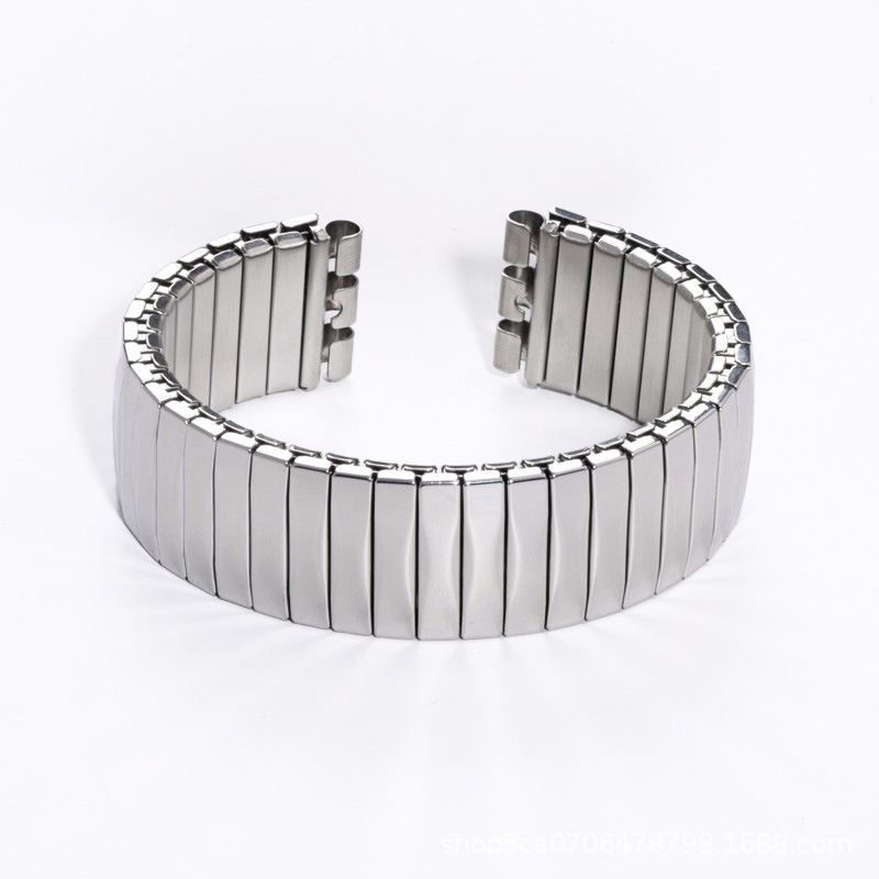 Suitable for swatch stainless steel elastic watch band, frosted silver spring elastic watch band 17mm in stock pic 3