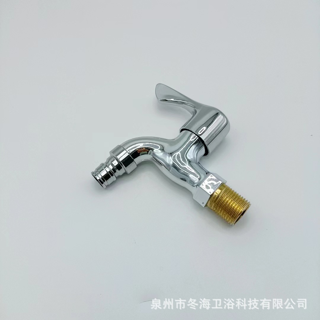 厂家直供电镀塑芯铜色钢牙钢咀阳台拖布池 4分进水快开单冷水龙头详情15