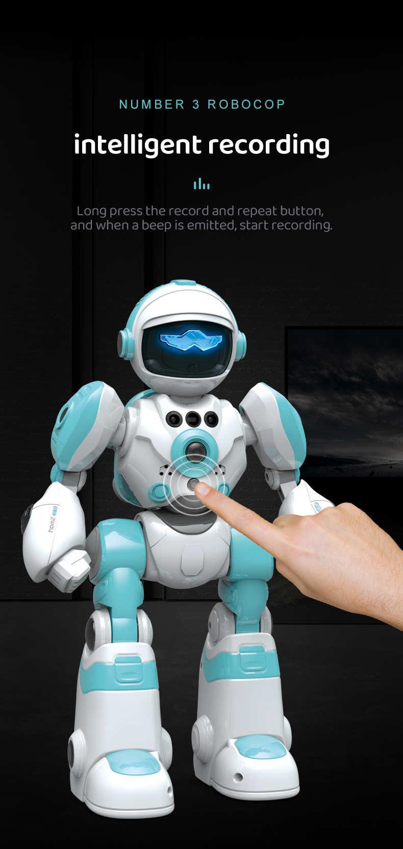 New AI intelligent voice robot, gesture-sensing remote control electric toy, sound and light dancing programmable robot pic 3