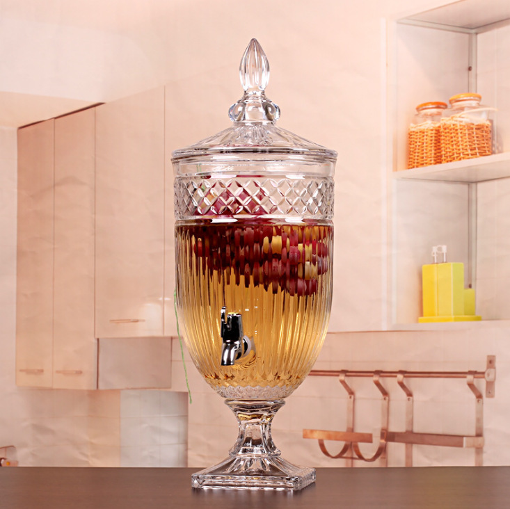 玻璃果汁罐饮料桶带龙头商用柠檬水果汁桶 大容量密封详情11