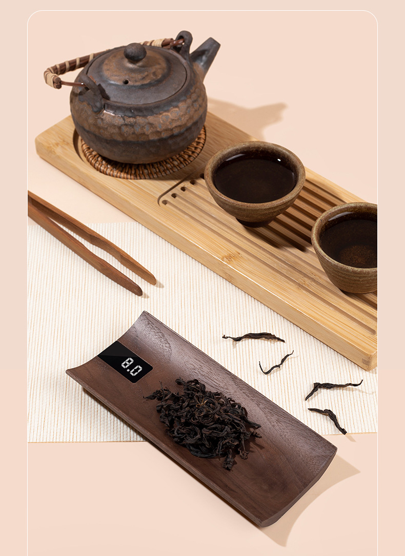 实木小型茶称电子量茶则电子秤普洱茶称茶器茶道专用茶叶秤小称重详情7