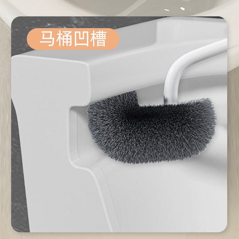 2024 New model toilet brush, a wall-mounted, light luxury bathroom toilet long-handled cleaning brush with no blind spots and no need for drilling pic 7