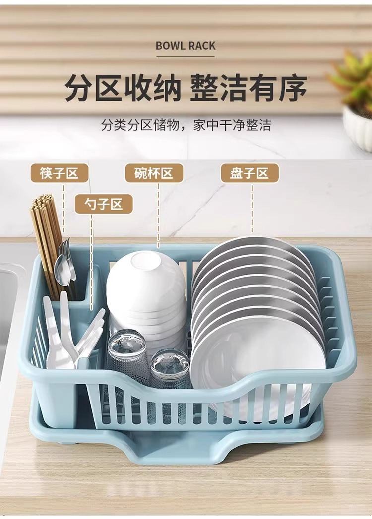 沥水碗盘架厨房碗碟沥水架水槽餐具置物架家用台面碗筷滤水收纳盒详情12