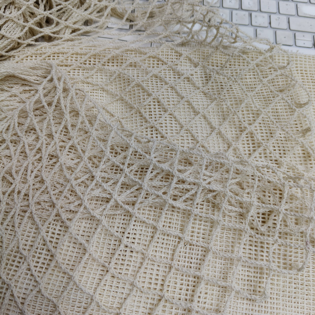 Large-hole square diamond-shaped cotton net bags, woven shopping bags, eco-friendly net bags, wall decoration, fruit net bags, Daye bag materials pic 4
