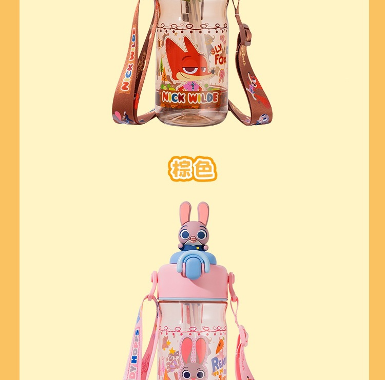 夏季吸管杯疯狂动物城水杯男女生高颜值创意便携水壶儿童可爱卡通详情13