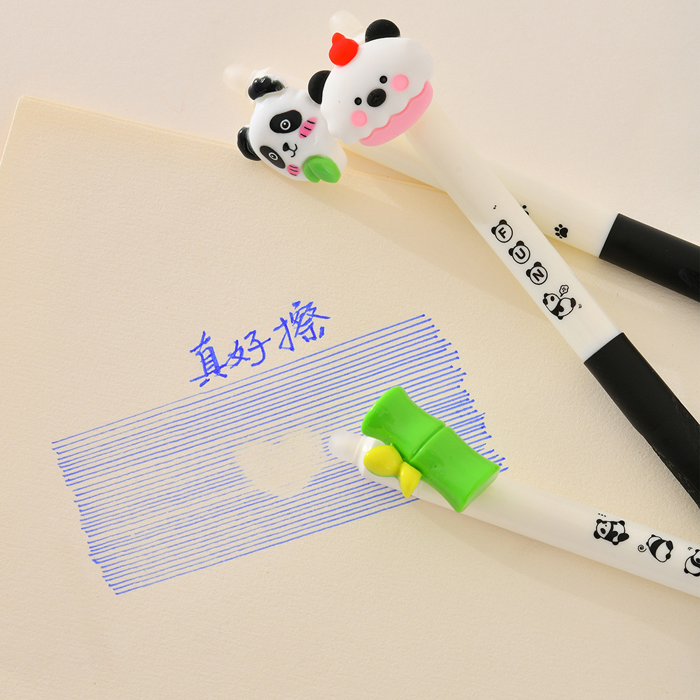 Chenxi Little Panda Erasable Pen ST0.5mm, smooth writing tip, crystal blue erasable gel pen, special for students pic 19