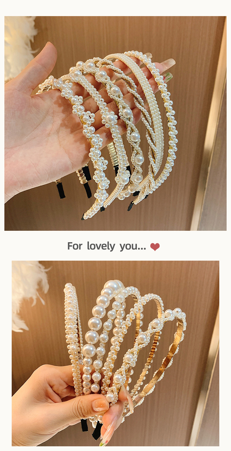 High-end pearl headband for women, 2025 new style hair pressing headband, simple and versatile hairpin, forest-style headwear for going out, summer pic 15
