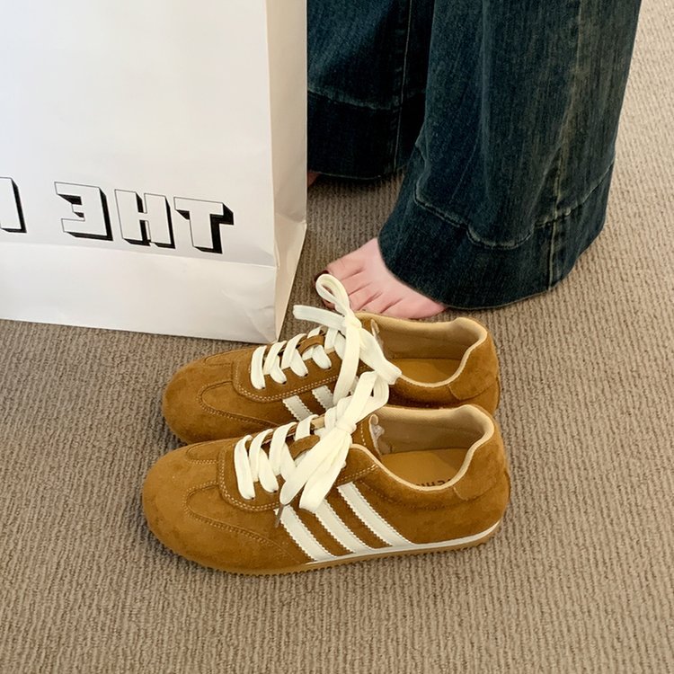 复古红色德训鞋女款小白鞋2025新款休闲板鞋运动厚底阿甘鞋详情33