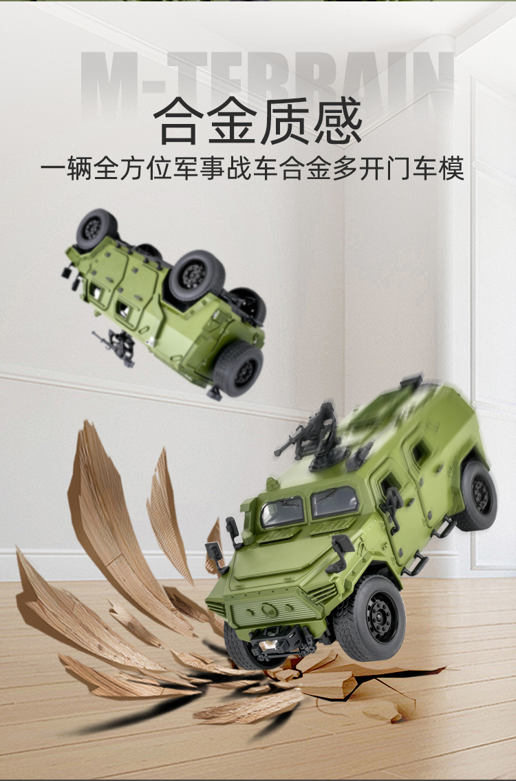 1:18东风猛士合金装甲车模型仿真军事越野车摆件儿童玩具汽车批发详情6