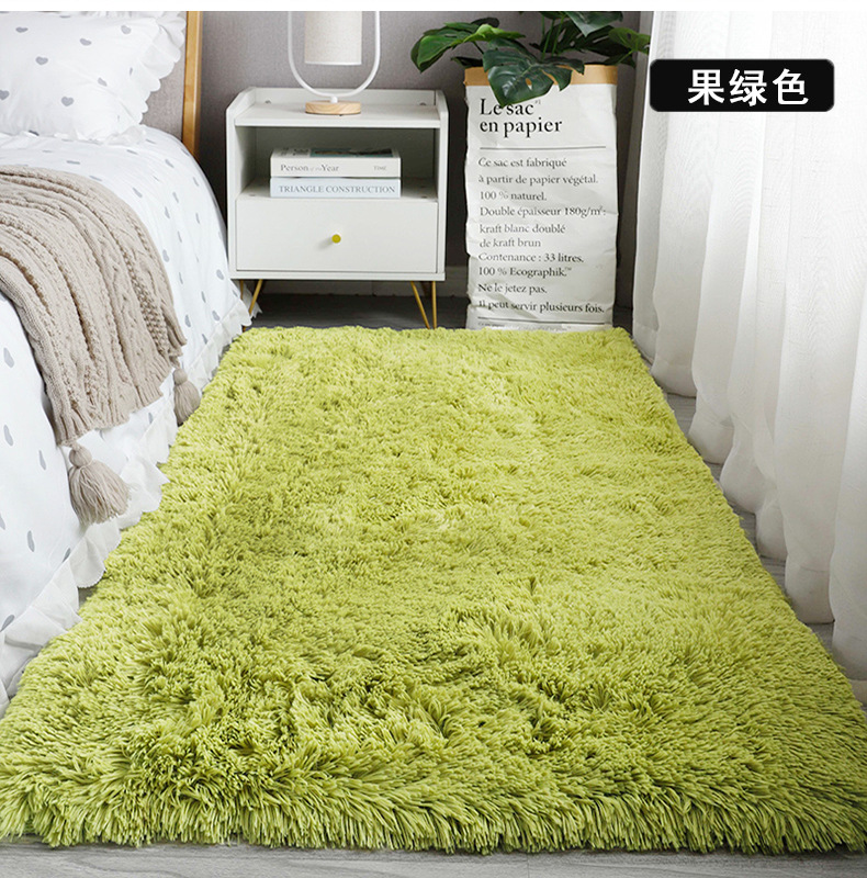 ins风网红丝毛地毯客厅耐脏易打理茶几毯少女毛绒加厚卧室床边毯详情7