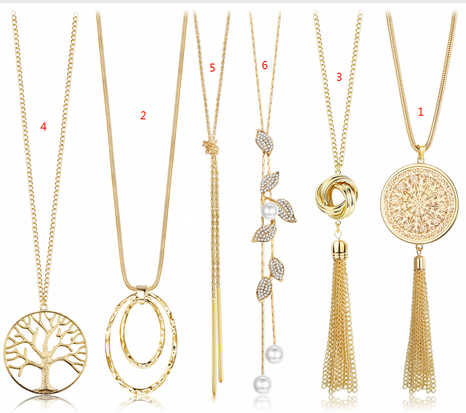 跨境热销毛衣链女高级感长项链欧美个性小众轻奢百搭秋冬饰品挂件详情11