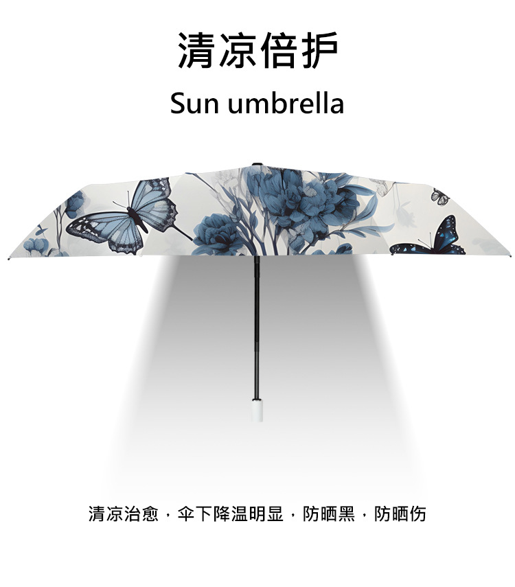 Manufacturer wholesale automatic folding umbrellas, UV protection, sun protection, sunshade, black rubber all-weather umbrellas advertisement pic 3