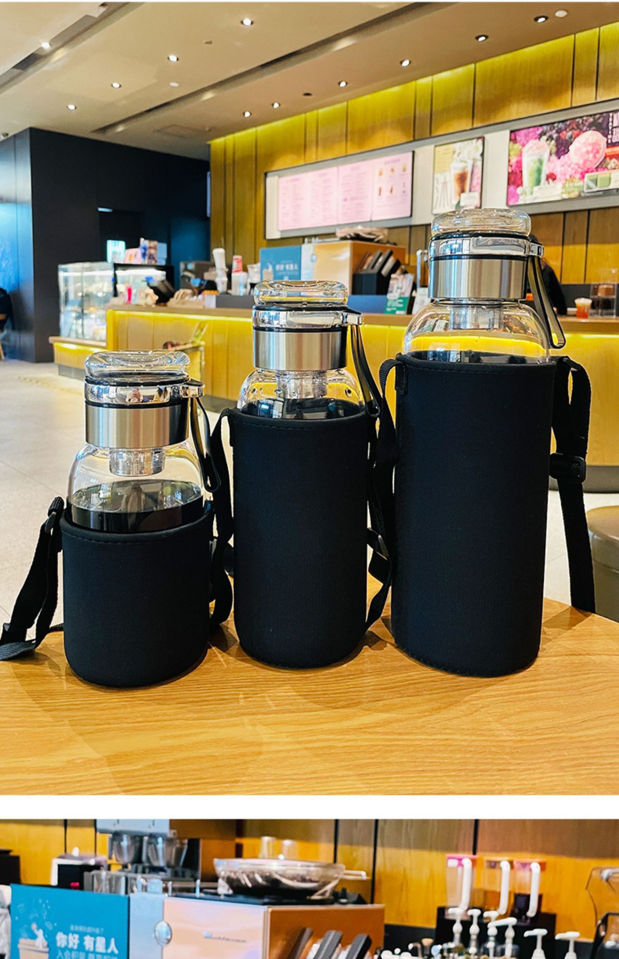 Extra-large capacity ton-ton glass cup, explosion-proof and high-temperature resistant, tea brewing water separation with tea compartment, thickened water cup, high appearance level water pic 11