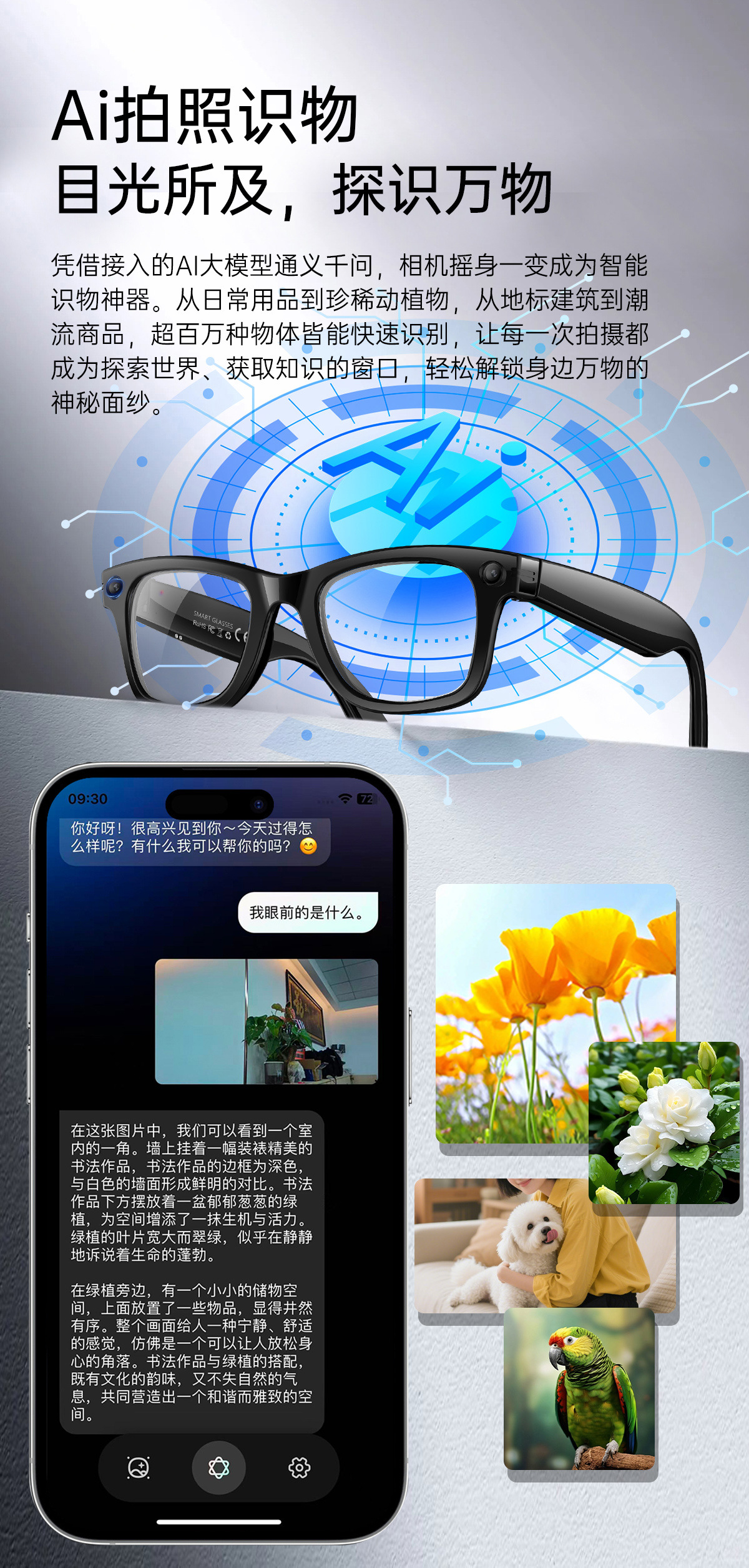 The cross-border W620 smart glasses feature 8-megapixel AI translation, photo and video shooting, and dual noise reduction and image stabilization for image transmission pic 10
