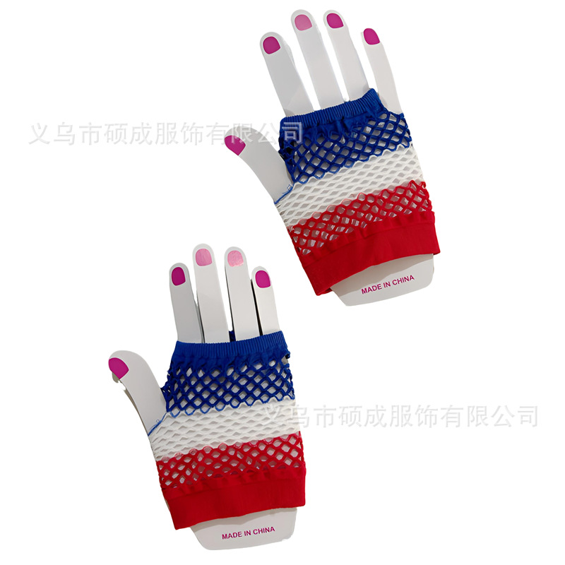 短款渔网手套夜店多色性感弹力手套朋克网格手套镂空万圣节手套详情19
