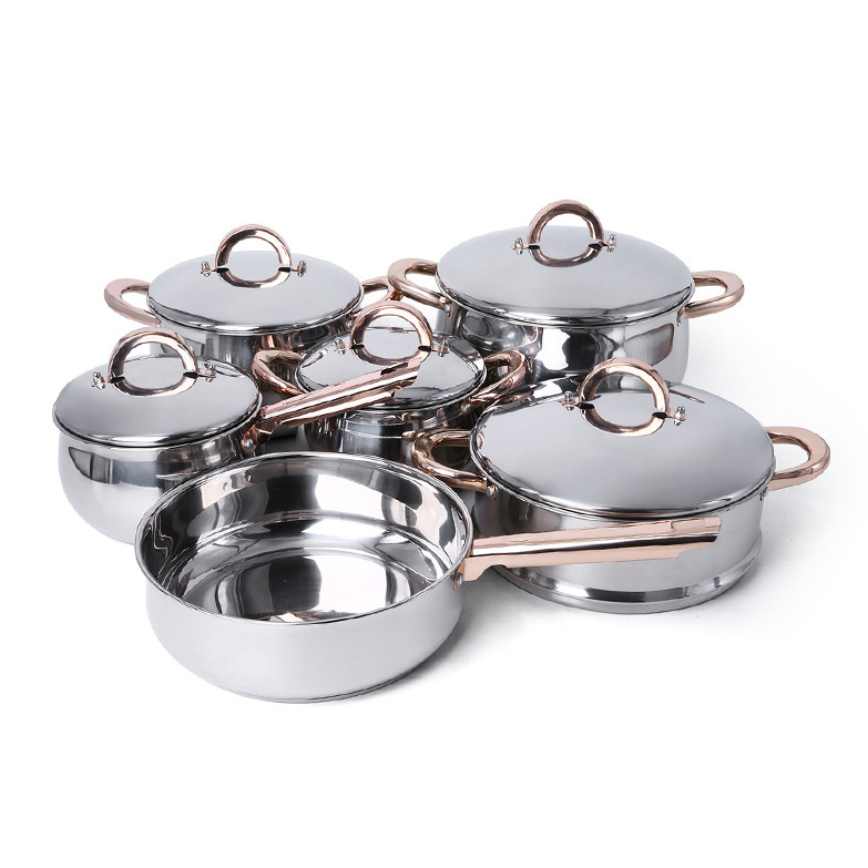 C&E Creative Kitchenware and Pot Set: Soup pot, hot pot, steamer, milk pot, uncoated frying and stir-frying pot, kitchen and household use pic 4