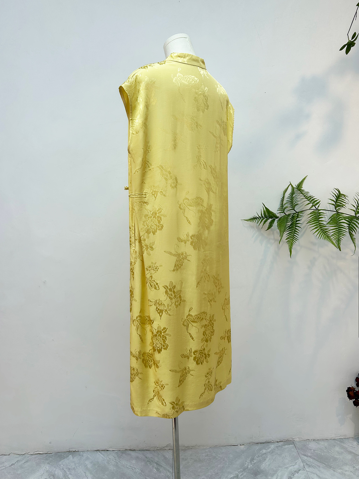 New Chinese-style improved cheongsam dress for summer 2025, a new traditional Chinese jacquard dress, elegant and noble mid-length dress for women pic 7