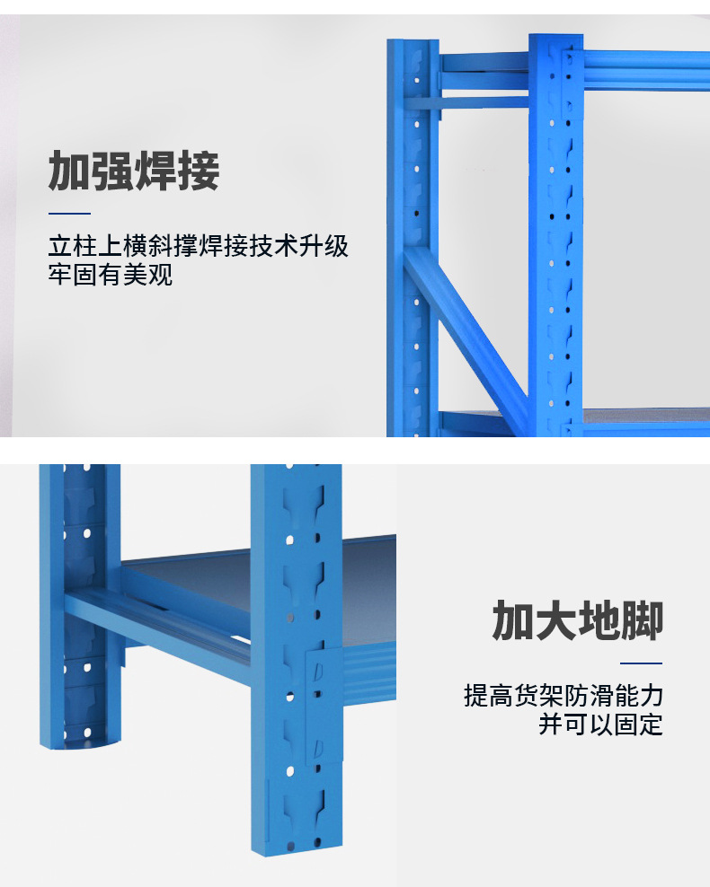 仓储货架置物架五金库房重型中型轻型多层工厂批发仓库钢铁架子详情14