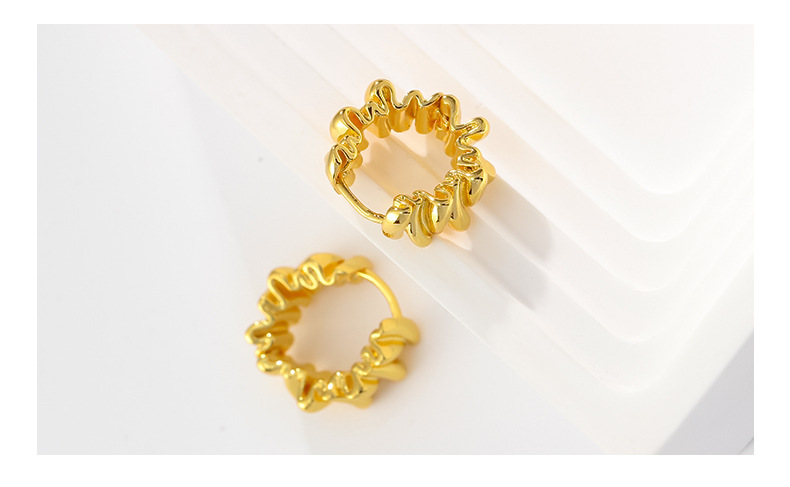 不规则褶皱耳环高级感简约百搭耳扣气质小众设计ins风耳饰耳钉女详情7