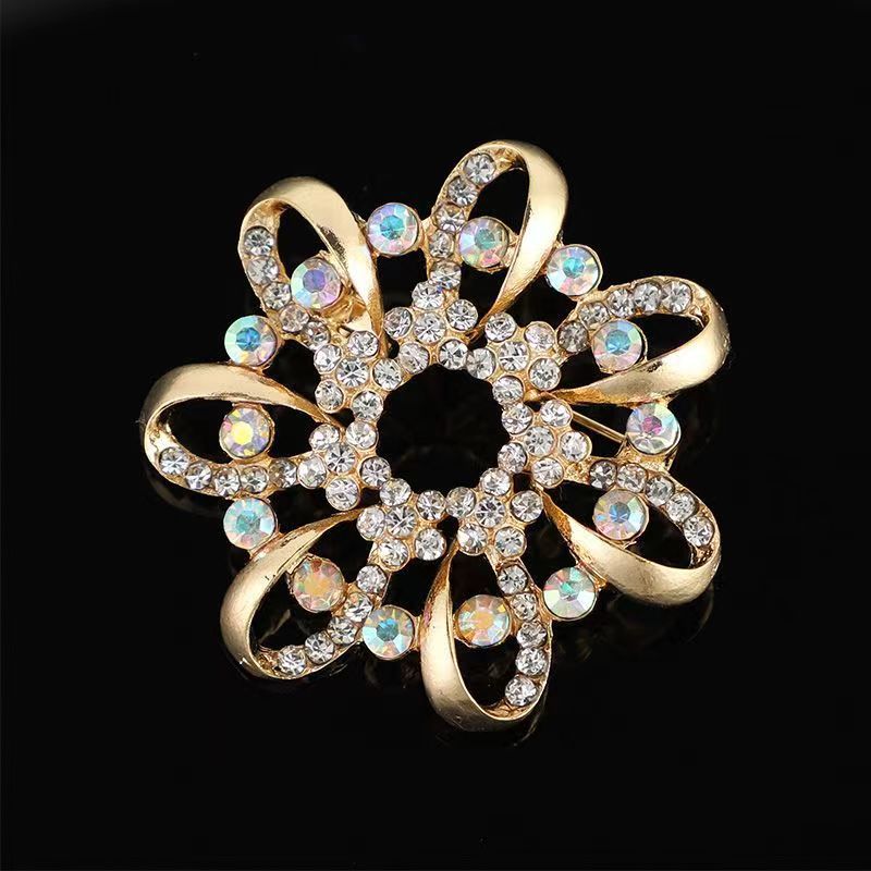 韩版质感胸针女高级感合金胸花轻奢小众镶钻固定防走光别针大衣饰详情7