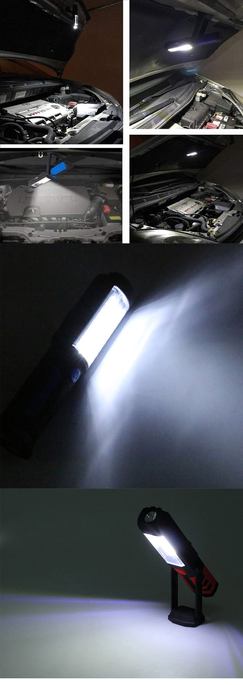 36+5LED emergency work light, USB charging work light with magnetic bracket, car maintenance light, inspection light, flashlight pic 5