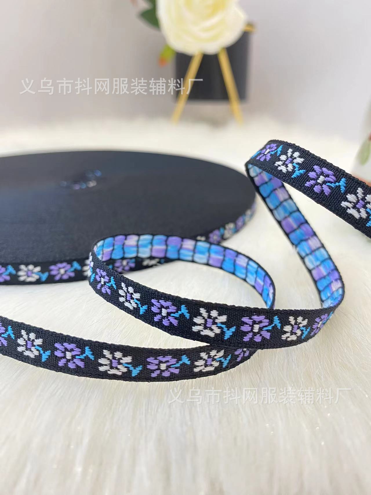 0.8cm提花刺绣手工DIY蝴蝶结织带汉服演出服装辅料礼盒包装带详情11