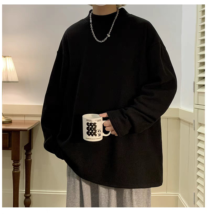 现货速发德绒长袖T恤男 定制重磅加绒打底衫潮牌高级感男装秋上衣详情13