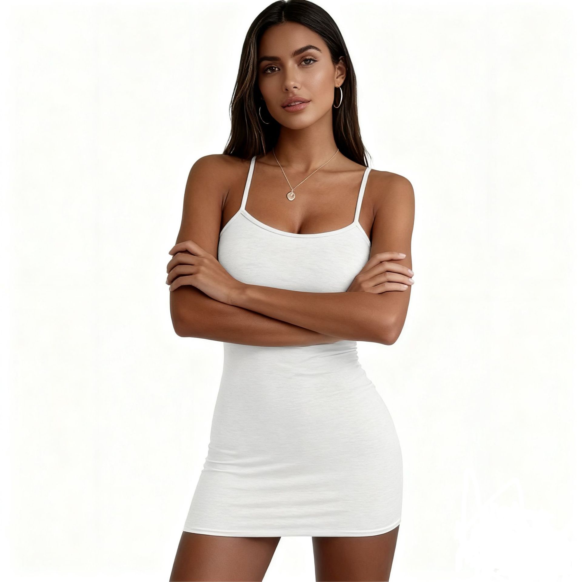 外贸春夏女紧身连衣裙 欧美夜店包臀裙性感吊带裙 户外沙滩连衣裙详情4