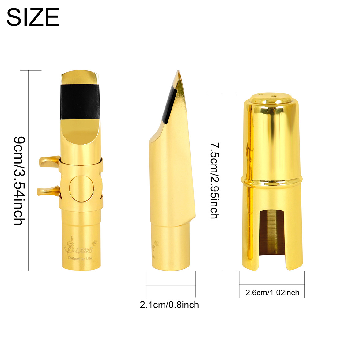 萨克斯金属笛头降e调中音降b调次中音高音萨克斯黄铜笛头吹嘴初学详情2