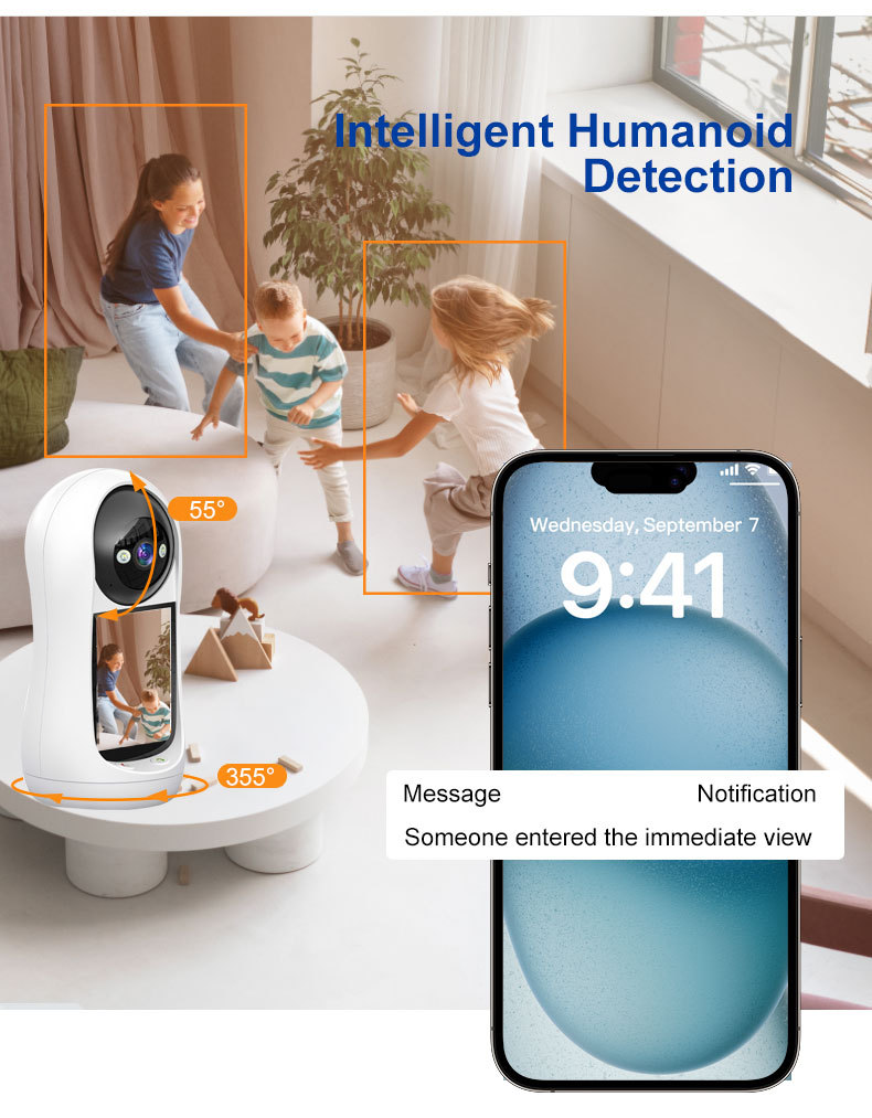 无线监控摄像头 WiFi远程监控器网络家用 语音对讲智能高清摄像机详情8