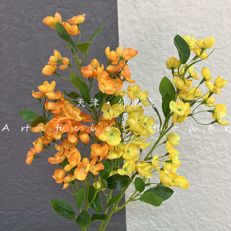 The new Beauty Finger wedding hall ceiling stage on both sides of the main background floral soft decoration with artificial flowers pic 8