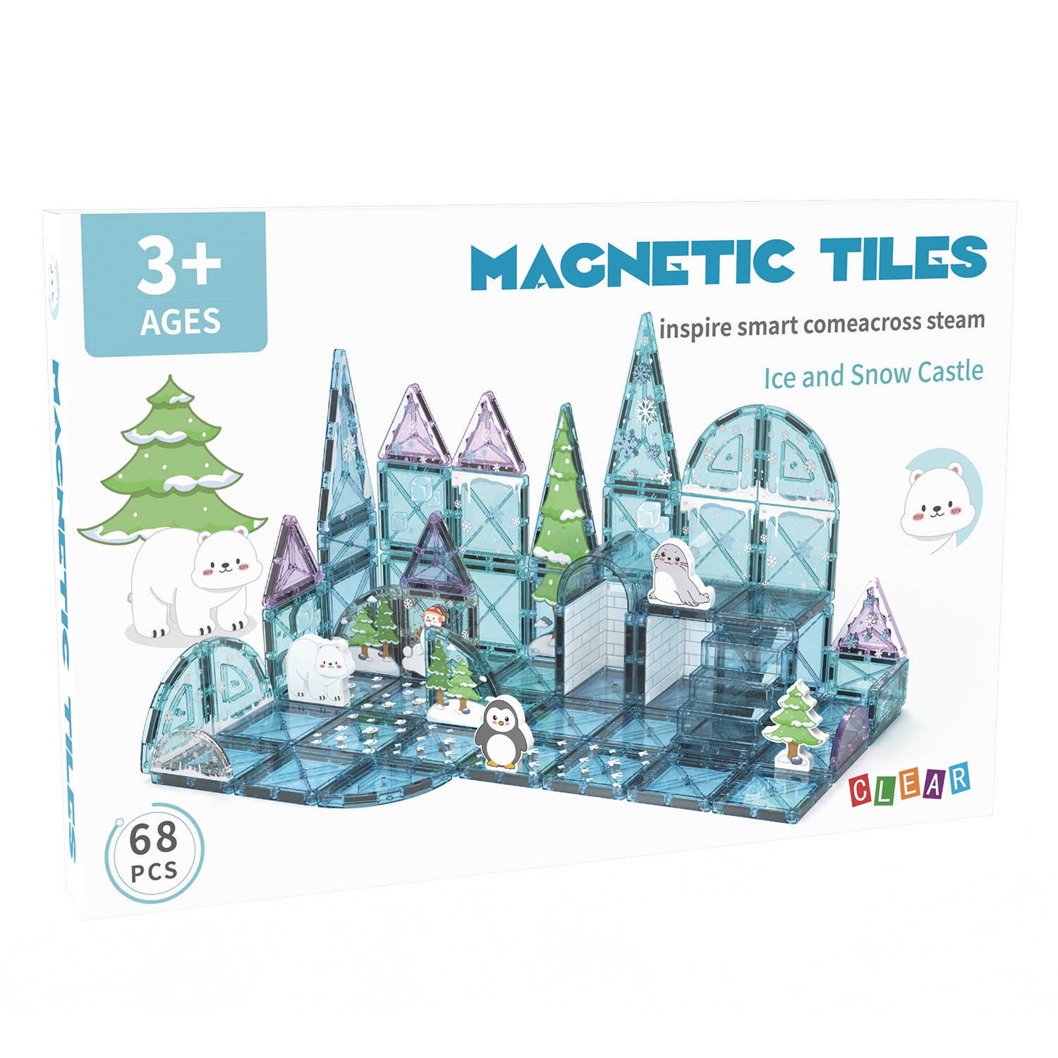 儿童彩窗磁力片钻石面磁吸积木宝宝城堡拼插玩具强磁磁力贴玩具详情3