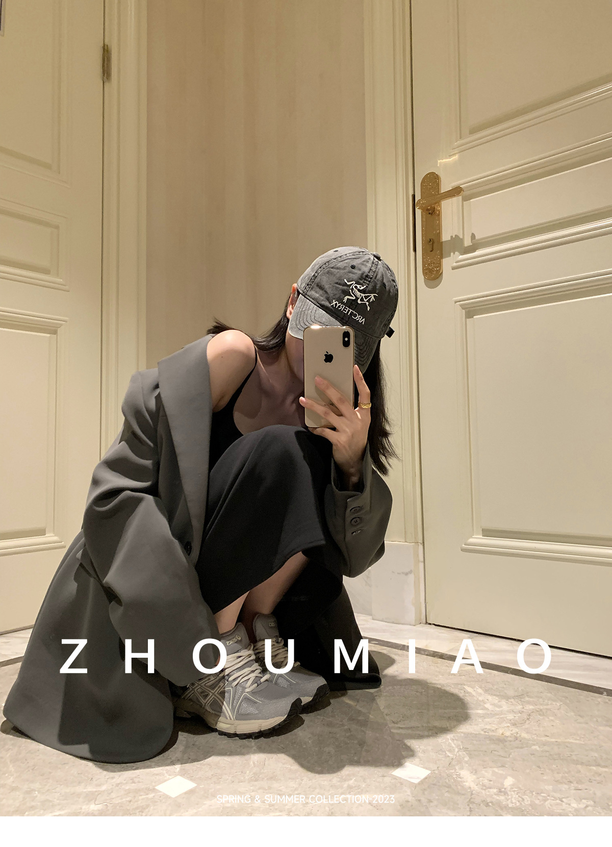 周淼ZHOUMIAO 2024春秋新款高级设计感女士黑色休闲小西装外套女详情13