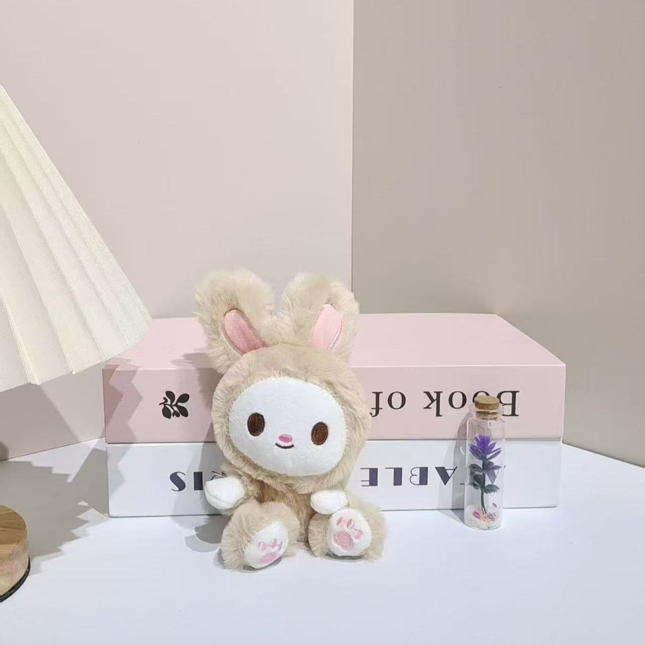 Cute milk shell bear rabbit plush pendant, little white rabbit doll bag, keychain, doll and doll accessories pic 7