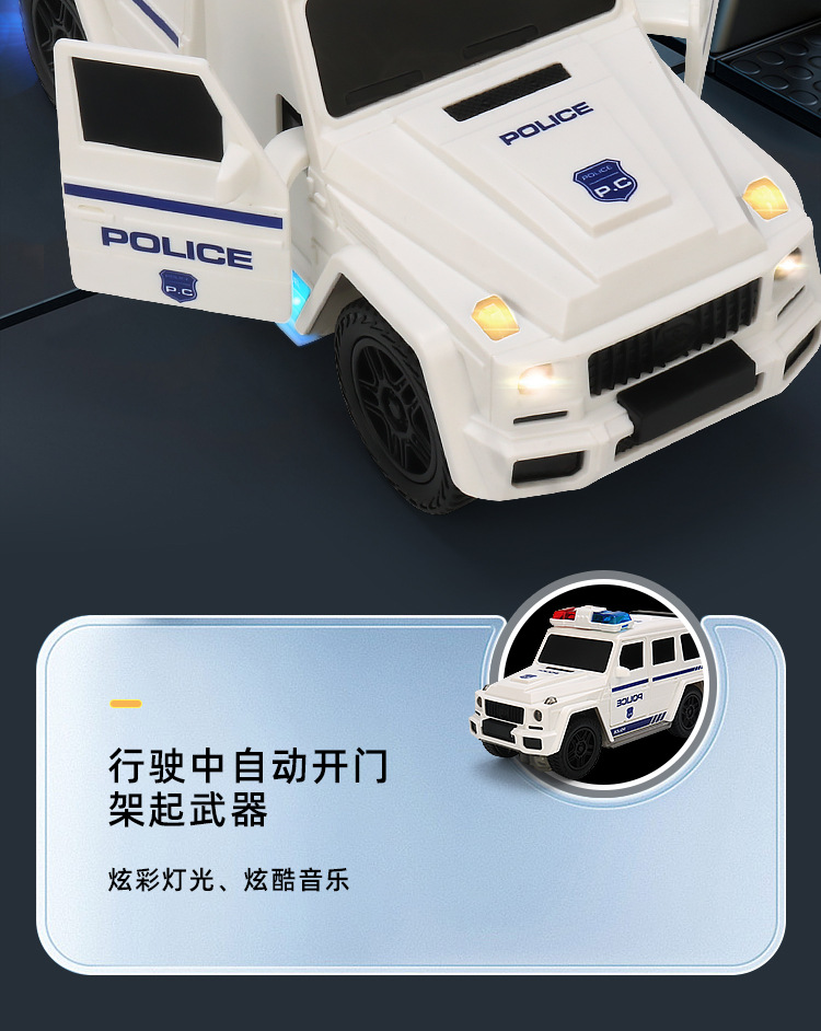 新品电动开门警察车音乐灯光万向小汽车仿真越野车模型男孩玩具车详情3