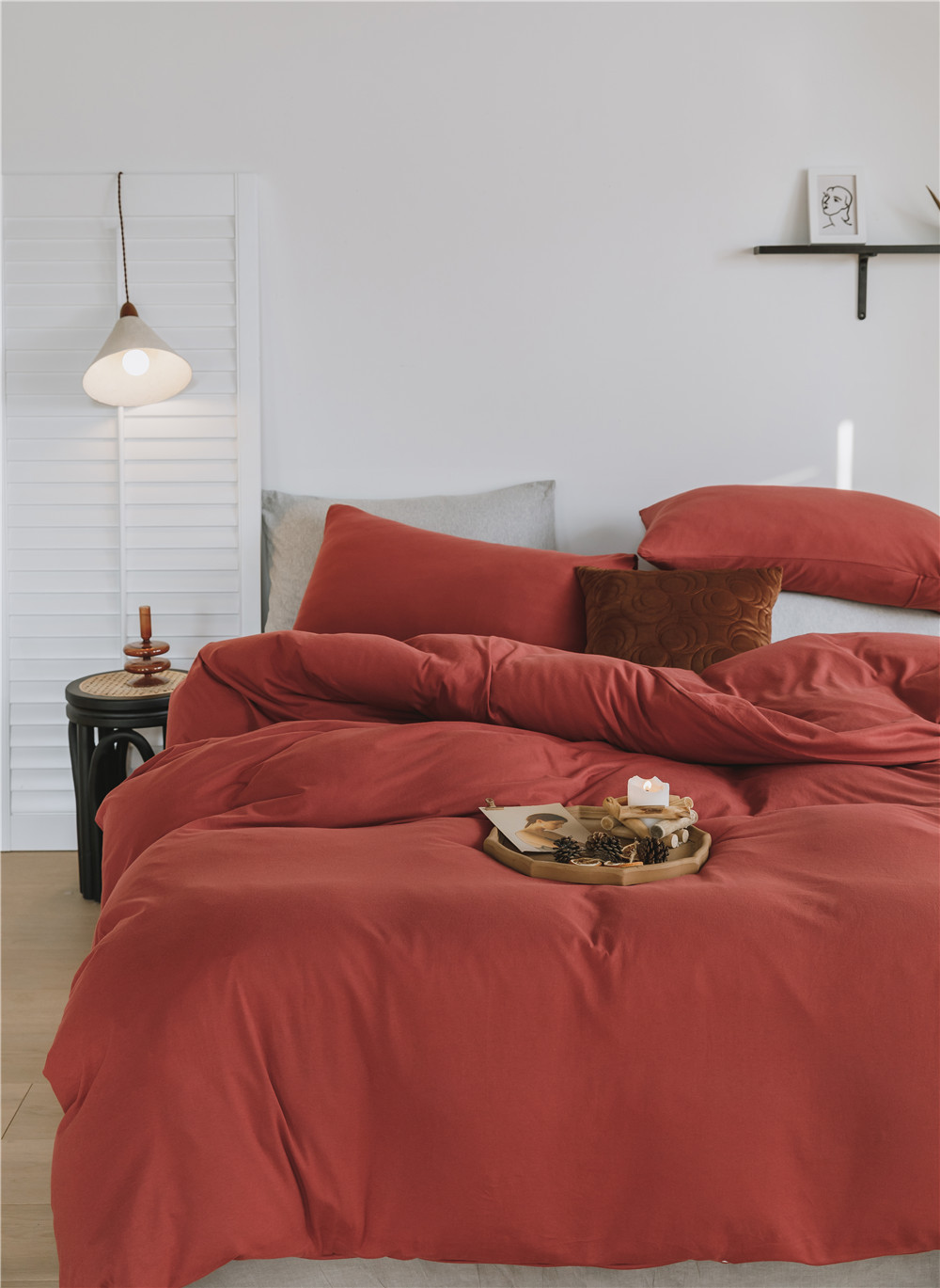 ins Japanese-style solid color all-cotton knitted cotton four-piece set, skin-friendly nude sleeping plain double-layer Indian cotton bed sheet pic 65