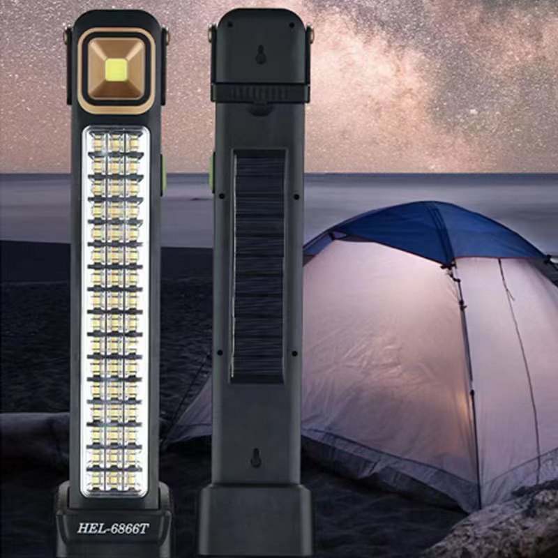 Solar-powered portable lamp, outdoor multi-functional emergency light, led flashlight, emergency lighting lamp 6866T pic 14