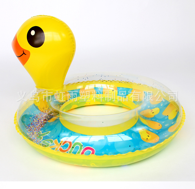 儿童泳圈婴儿座圈充气亮片坐圈带头艇宝宝戏水圈小黄鸭加厚游泳圈详情6