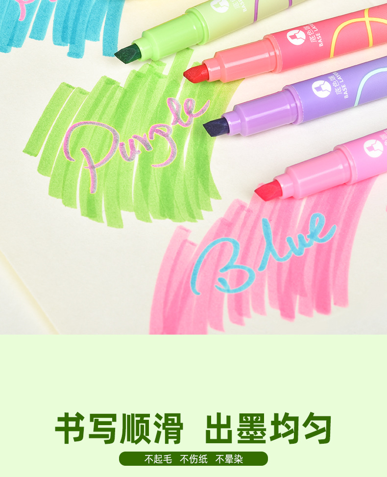Tianfeng 239B Multi-color double-headed highlighter pen, key point marking pen, note-taking and journal-making pen, multi-color fluorescent pen pic 9