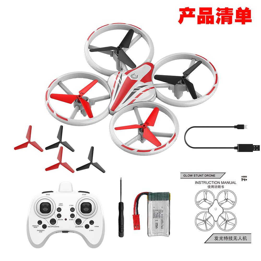 Cross-border LED drone light-emitting UFO sensing multi-rotor aircraft stunt rolling remote control aircraft toys pic 20