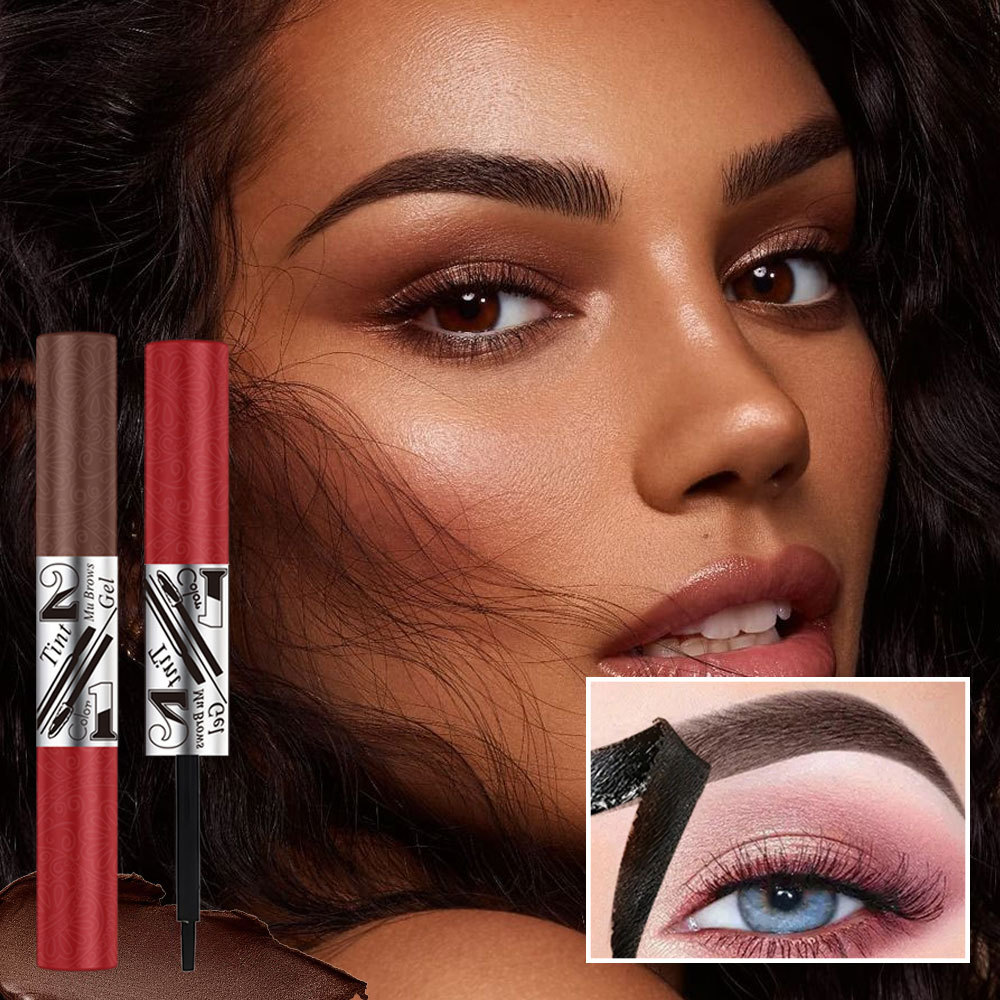 【 Cross-border Exclusive 】QICIY+ Double-Head Peel-off Eyebrow Cream + Peel-off Lip Gloss Waterproof and Non-Removable Makeup wholesale pic 8