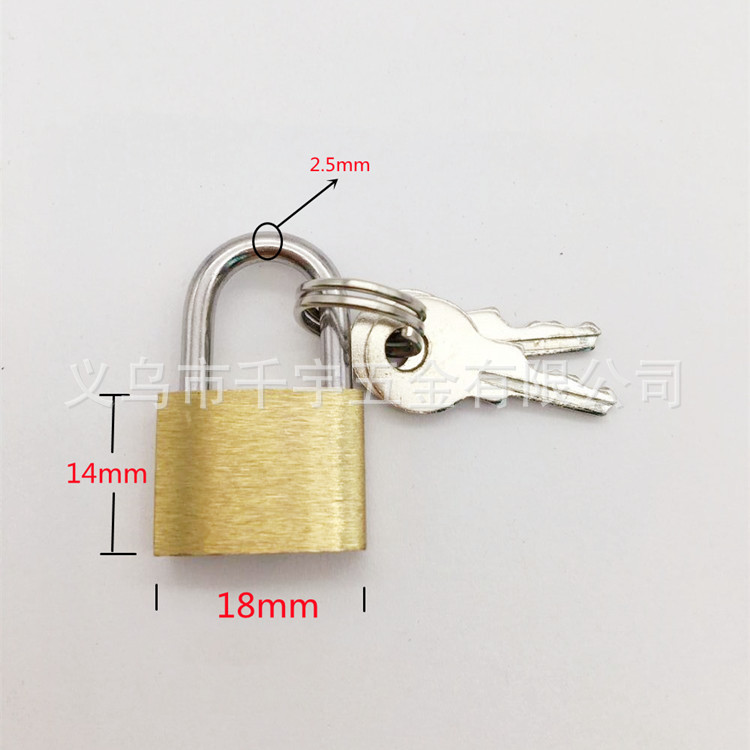 Small copper lock, 20mm copper core, white board, copper padlock, luggage and bag lock, small change can, small lock head, dormitory anti-theft lock pic 1