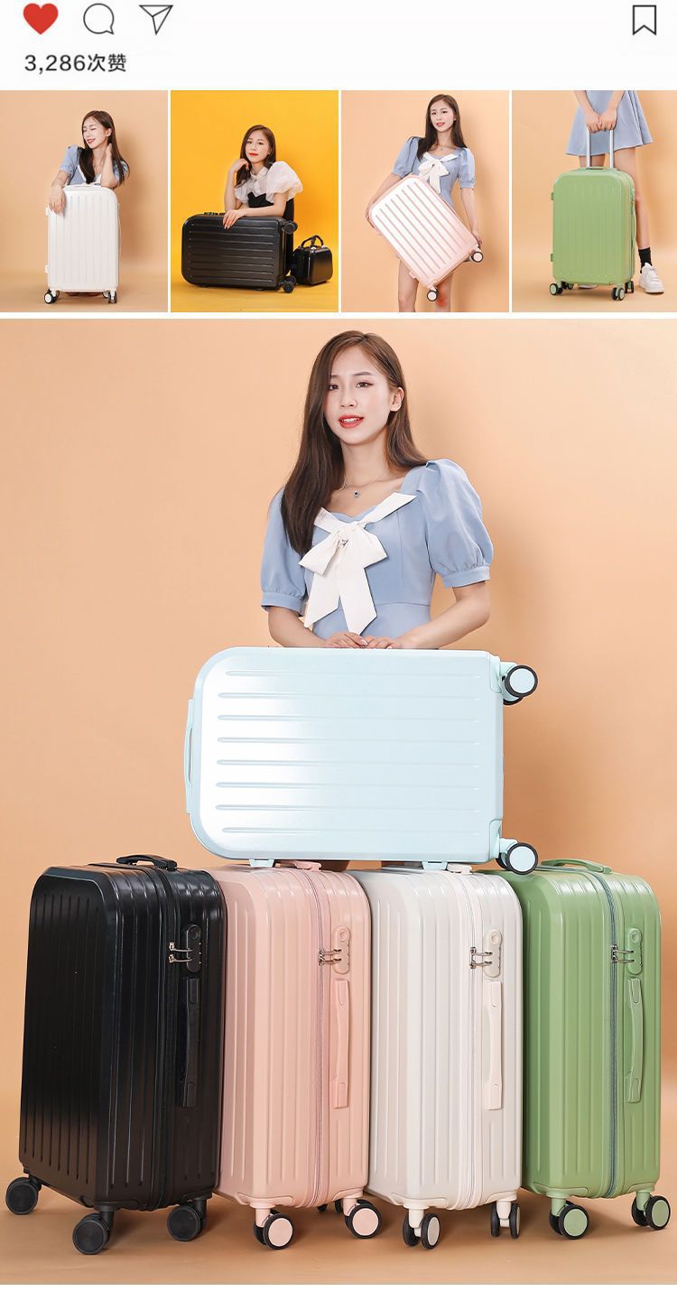 Candy-colored, fresh and cute mother and child suitcase for female students, Korean version travel trolley case, swivel wheels, 20-inch carry-on suitcase pic 11