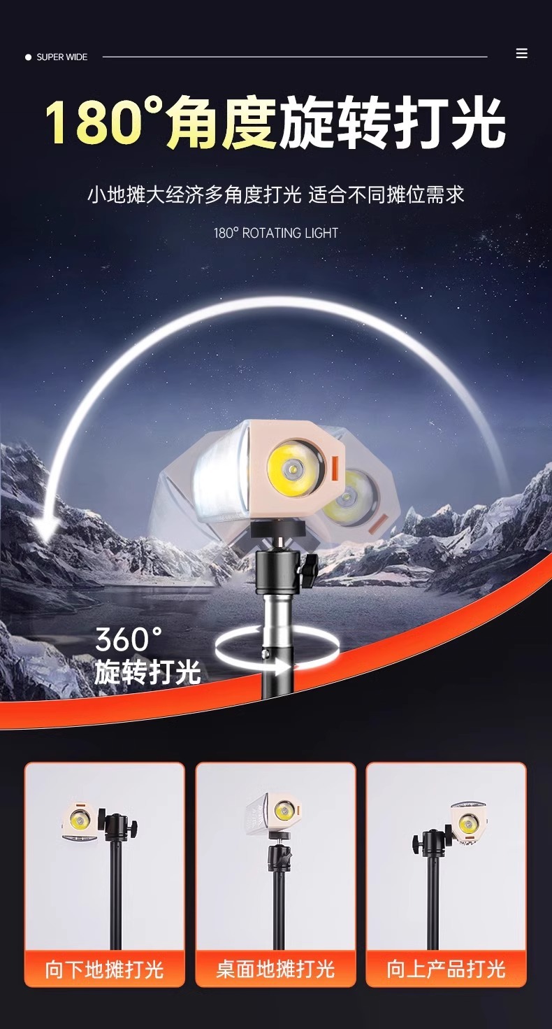 充电式摆摊专用应急照明灯户外露营磁吸led灯超长续航地摊夜市灯详情17