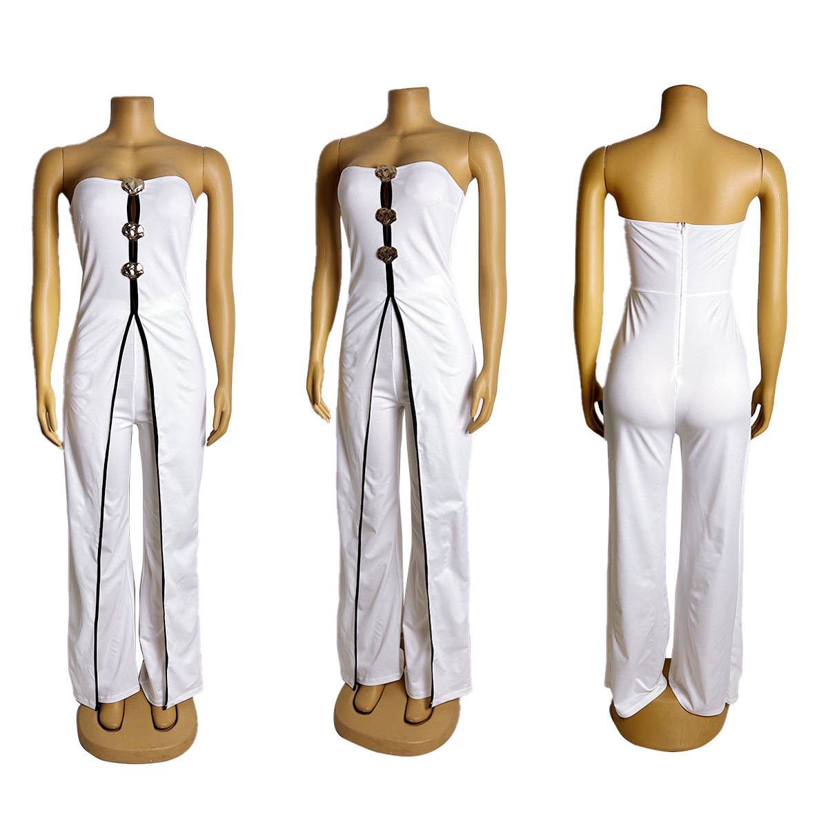 ZY6190 Amazon Independent store strapless false two-piece elegantly designed jumpsuit New partyjumpsuit pic 4